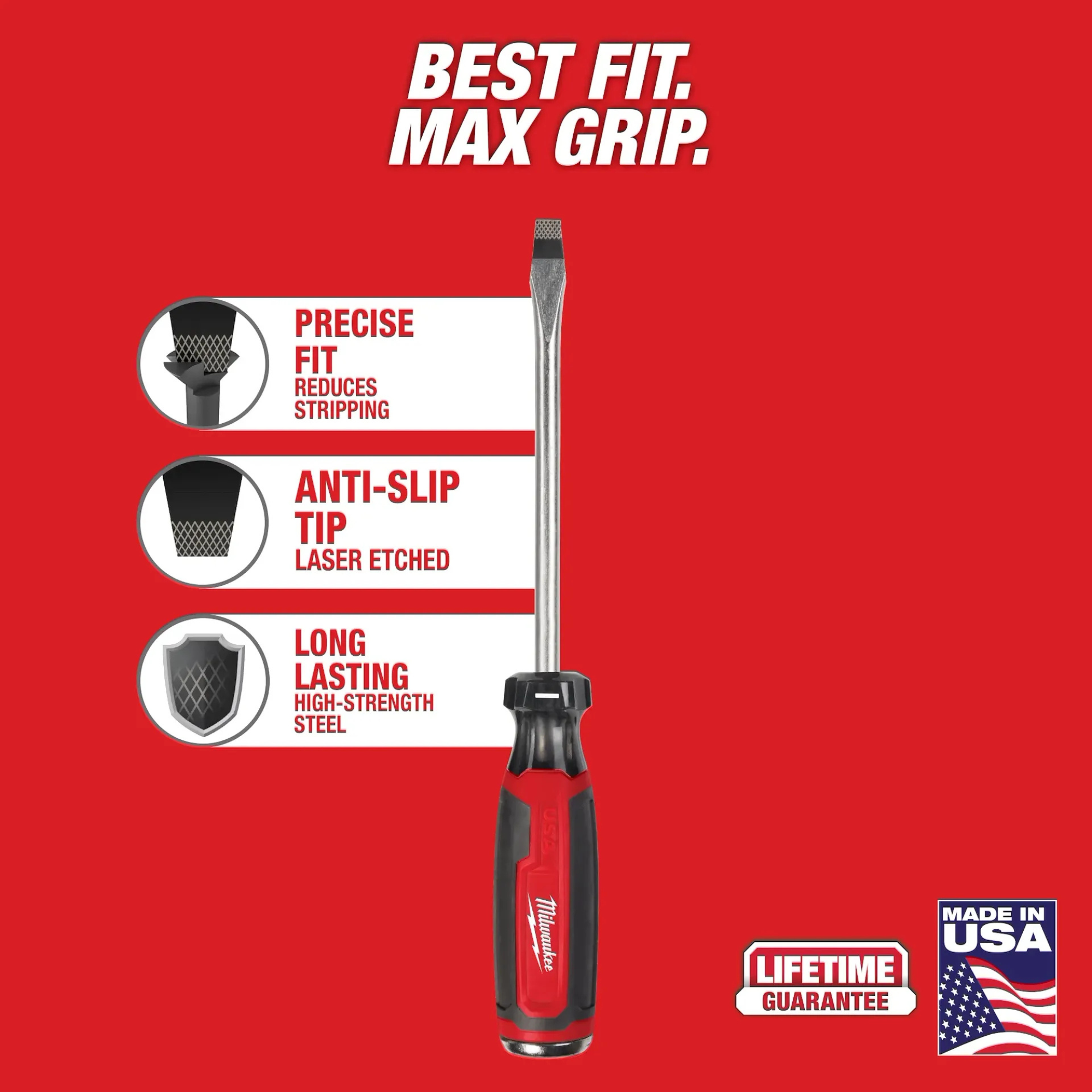 Milwaukee Electric Tool 5/16" Slotted 6" Cushion Grip Demolition Screwdriver  from Columbia Safety